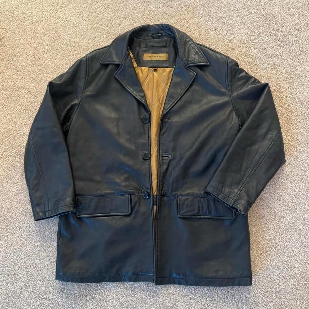 Andrew Marc Men's Black Leather Coat